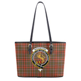 MacKintosh Hunting Weathered Tartan Crest Leather Tote Bag